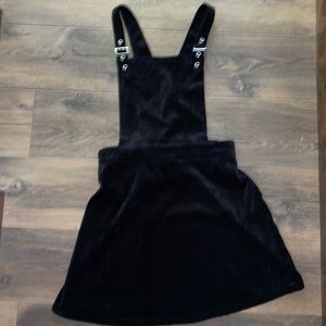 Stitch & Pine black velvet overall dress